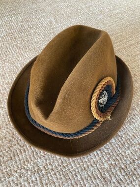 Adam Brown Felt Fedora with Black Leather Sweatband